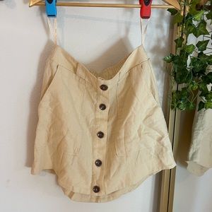 Buttons Linen Skirt